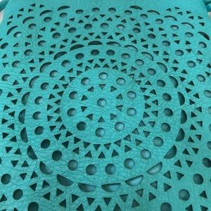 NWT Aqua Crossbody Bag with Diecut Design